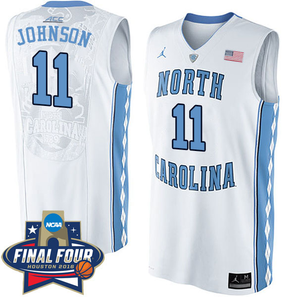 Brice Johnson 2016 NCAA North Carolina Tar Heels #11 White Basketball Jersey