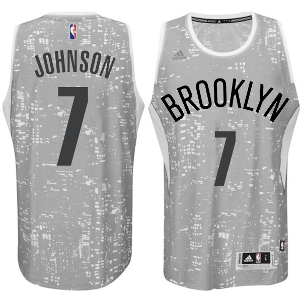Brooklyn Nets #7 Joe Johnson City Lights Gray Swingman Jersey