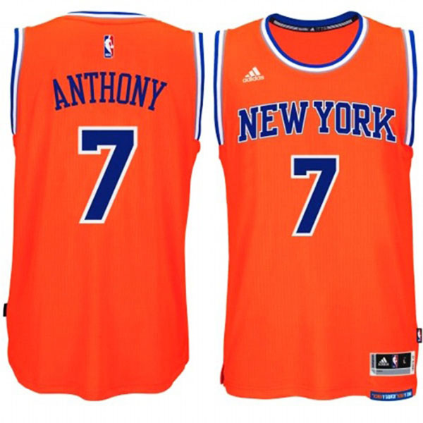 Carmelo Anthony New York Knicks #7 2014-15 New Swingman Alternate Orange Jersey Carmelo Anthony New York Knicks #7 2014-15 New Swingman Alternate Orange Jersey