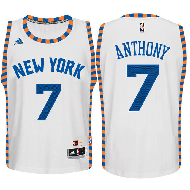 Youth Carmelo Anthony New York Knicks #7 Hardwood Classics Home White Jersey