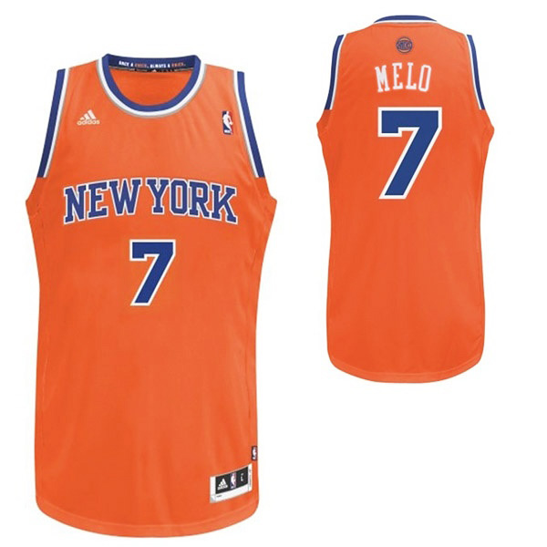 Carmelo Anthony New York Knicks #7 Nickname MELO Swingman Orange Jersey Carmelo Anthony New York Knicks #7 Nickname MELO Swingman Orange Jersey