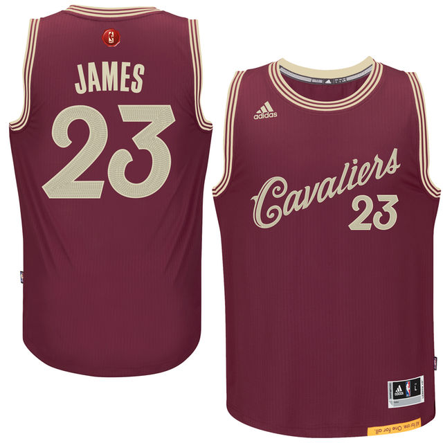 NBA 2015-16 Season Cleveland Cavaliers #23 LeBron James Christmas Day Wine Jersey NBA 2015-16 Season Cleveland Cavaliers #23 LeBron James Christmas Day Wine Jersey