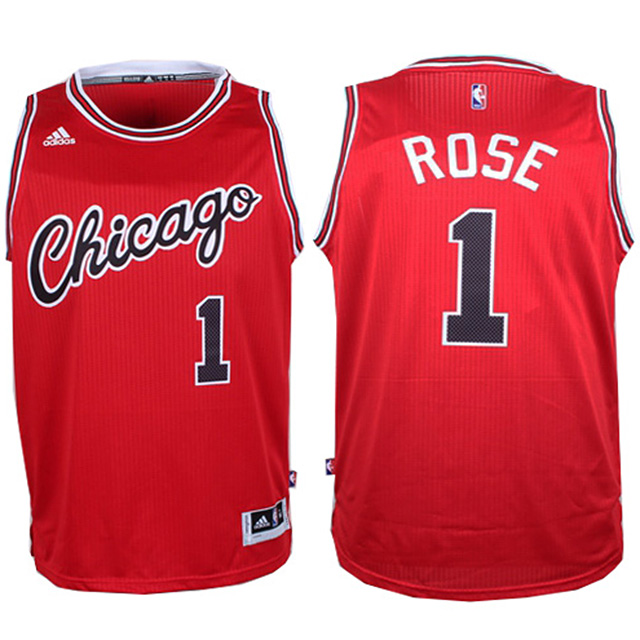 Derrick Rose Chicago Bulls #1 2015-16 NBA Hardwood Classics Nights Red New Jersey