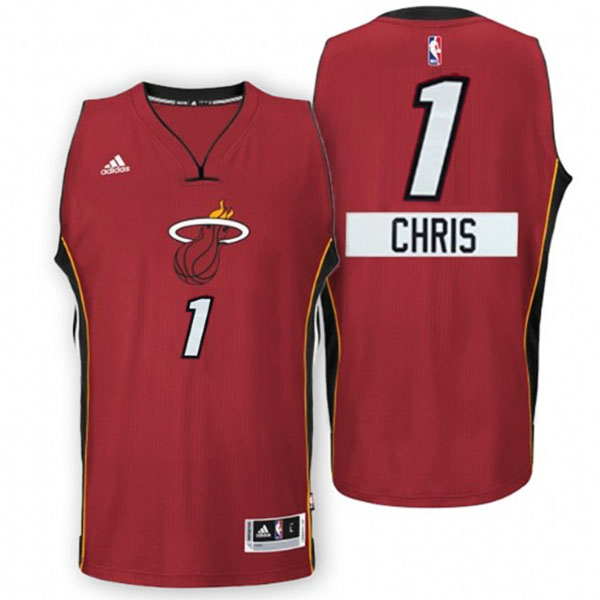 Chris Bosh Miami Heat #1 2014-15 Christmas Day Big Logo Swingman Red Jersey Chris Bosh Miami Heat #1 2014-15 Christmas Day Big Logo Swingman Red Jersey