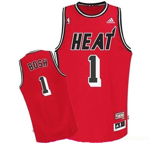 Miami Heat #1Chris Bosh Hardwood Classic Swingman Jersey With 2023 NBA finals patch 