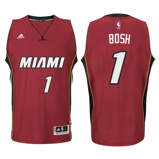 Miami Heat #1 Chris Bosh New Swingman Red Jersey With 2023 NBA finals patch 