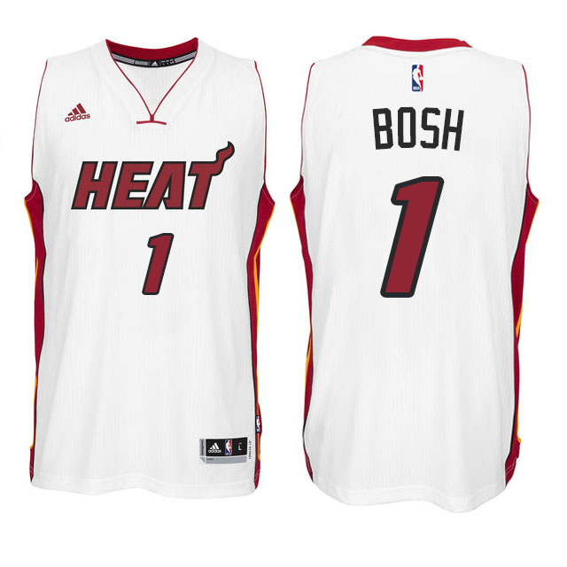 Miami Heat #1 Chris Bosh New Swingman Home White Jersey With 2023 NBA finals patch 