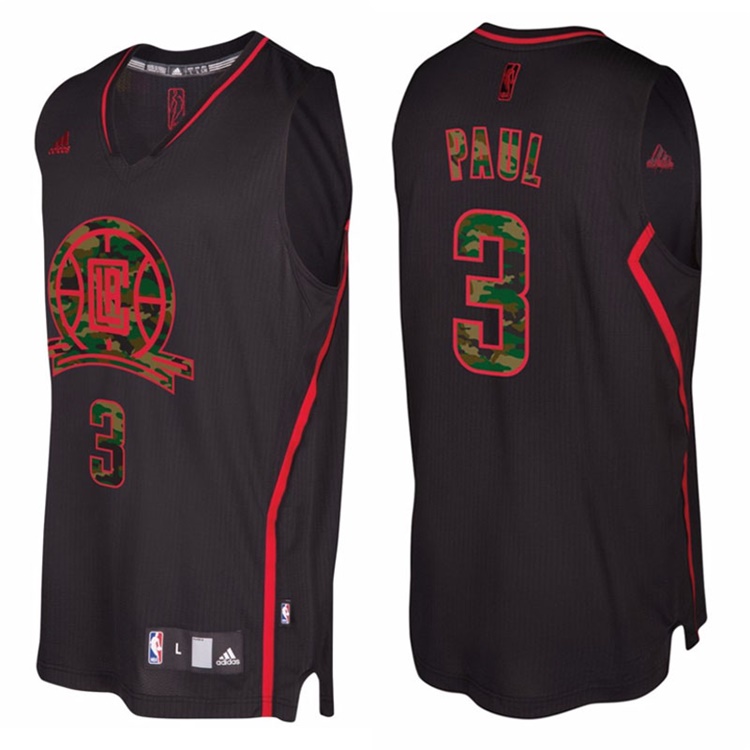 Chris Paul Los Angeles Clippers #3 Black Camo Fashio Swingman Jersey