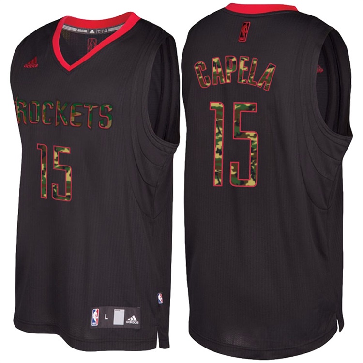 Clint Capela Houston Rockets #15 Black Camo Fashio Swingman Jersey