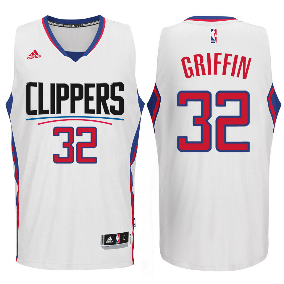 Los Angeles Clippers 2015 New Season Logo #32 Blake Griffin Swingman White Jersey