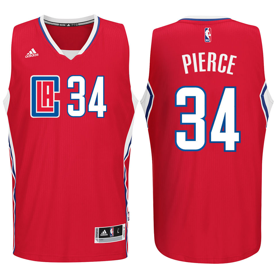 Los Angeles Clippers 2015-16 New Season Logo #34 Paul Pierce Swingman Red Jersey Los Angeles Clippers 2015-16 New Season Logo #34 Paul Pierce Swingman Red Jersey