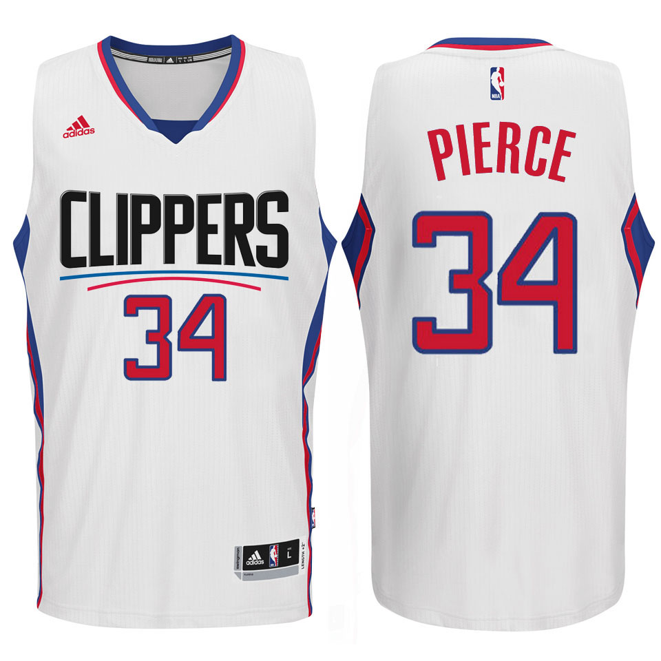 Los Angeles Clippers 2015-16 New Season Logo #34 Paul Pierce Swingman White Jersey Los Angeles Clippers 2015-16 New Season Logo #34 Paul Pierce Swingman White Jersey