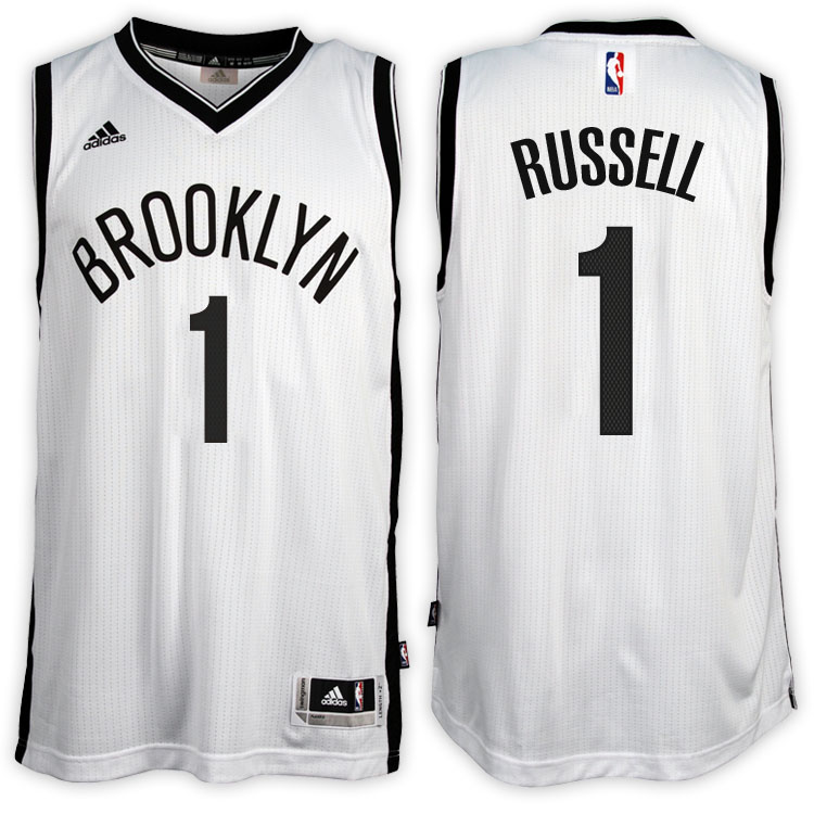 D'Angelo Russell Brooklyn Nets #1 Home White New Swingman Jersey D'Angelo Russell Brooklyn Nets #1 Home White New Swingman Jersey