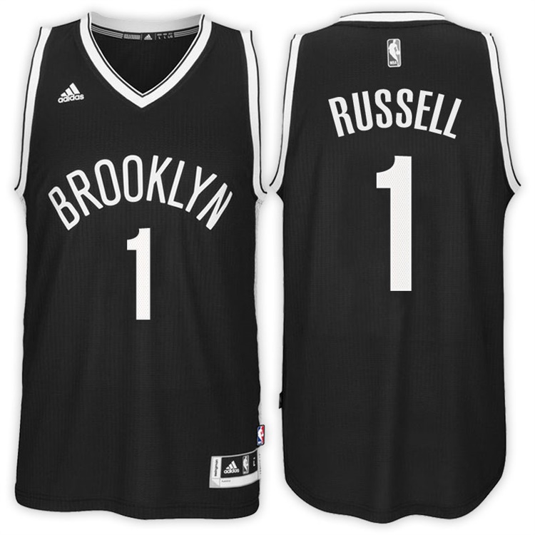 D'Angelo Russell Brooklyn Nets #1 Road Black New Swingman Jersey D'Angelo Russell Brooklyn Nets #1 Road Black New Swingman Jersey