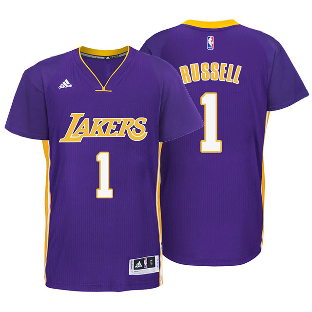 D'Angelo Russell Los Angeles Lakers #1 New Swingman Purple Short Sleeves Jersey