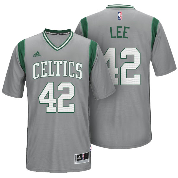 David Lee Boston Celtics #42 Gray Alternate Parquet Pride New Swingman Jersey