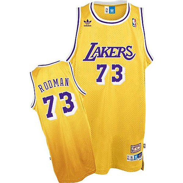 Dennis Rodman Los Angeles Lakers #73 Gold Jersey Dennis Rodman Los Angeles Lakers #73 Gold Jersey