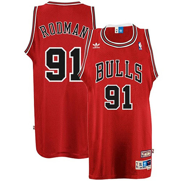 Dennis Rodman Chicago Bulls #91 Red Swingman Jersey