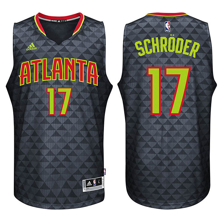 Atlanta Hawks #17 Dennis Schroder 2015-16 Season New Swingman Road Black Jersey