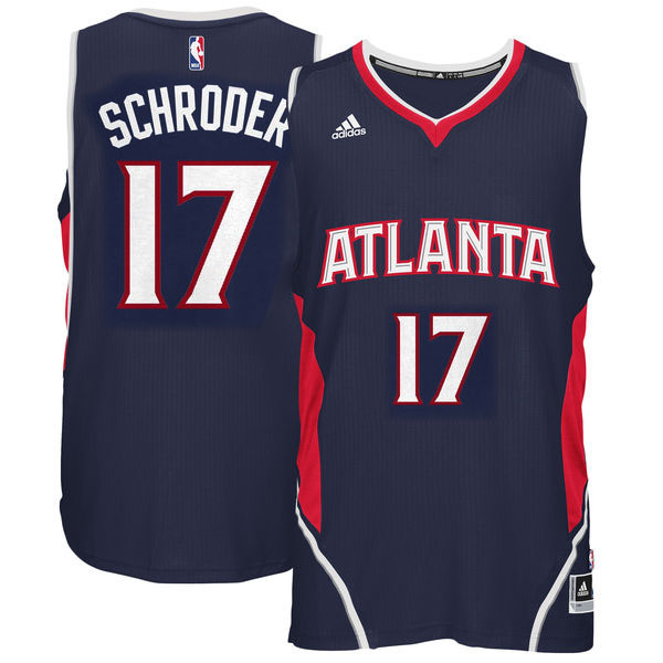 Atlanta Hawks #17 Dennis Schroder Revolution 30 Swingman Navy Blue Jersey