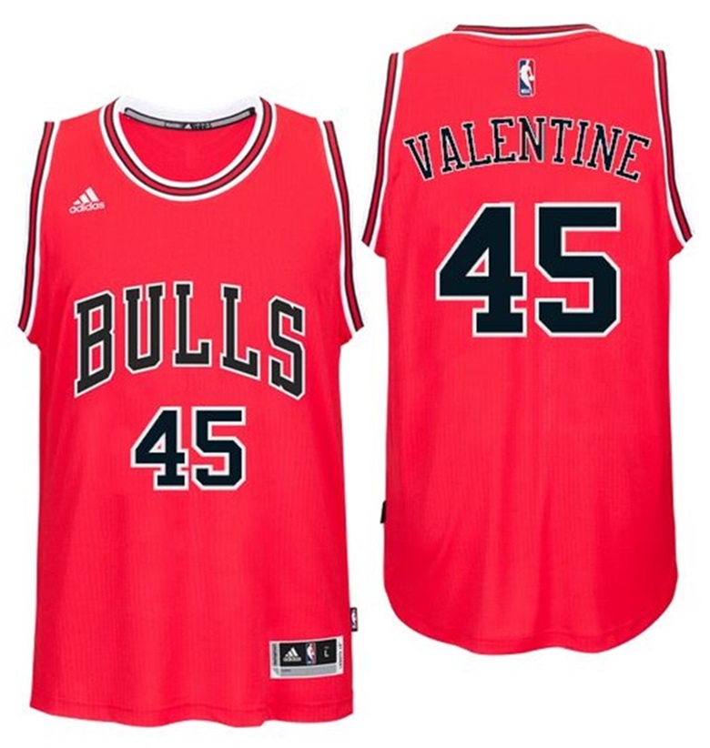 Denzel Valentine Chicago Bulls #45 2016 NBA Draft Road Red Jersey