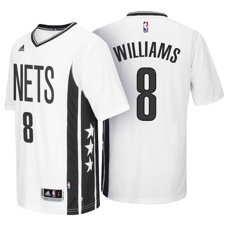 Deron Williams Brooklyn Nets #8 Wordmark Pride White Sleeved New Swingman Jersey Deron Williams Brooklyn Nets #8 Wordmark Pride White Sleeved New Swingman Jersey