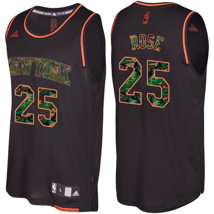 Derrick Rose New York Knicks #25 Black Camo Fashio Swingman Jersey