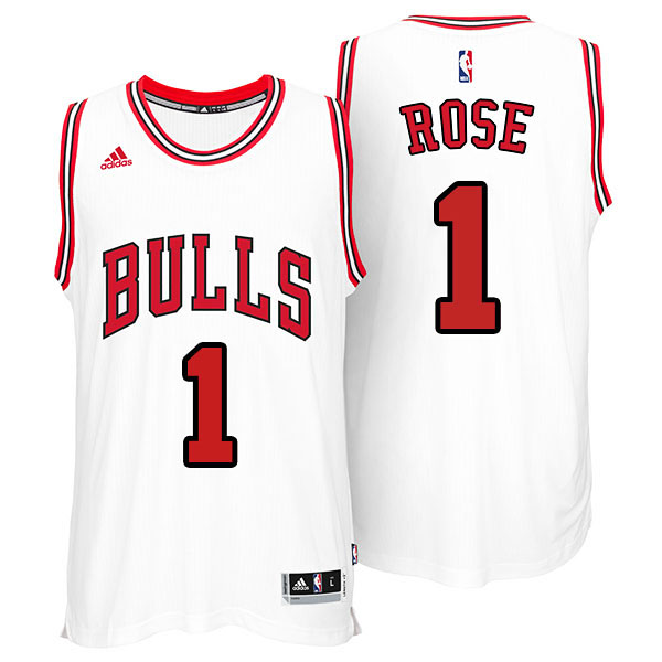 Derrick Rose Chicago Bulls #1 2014-15 New Swingman White Jersey