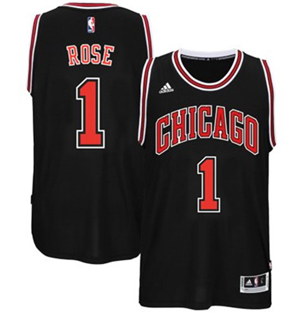 Derrick Rose Chicago Bulls #1 2014-15 New Swingman Road Black Jersey
