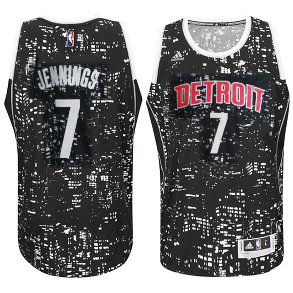 Detroit Pistons #7 Brandon Jennings City Lights Black Swingman Jersey Detroit Pistons #7 Brandon Jennings City Lights Black Swingman Jersey