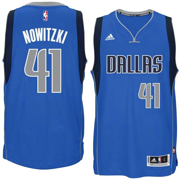 Dirk Nowitzki Dallas Mavericks #41 2014-15 New Swingman Road Royal Blue Jersey