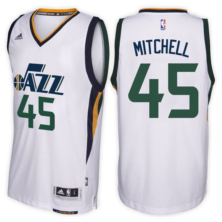 Donovan Mitchell Utah Jazz #45 Home White New Swingman Jersey