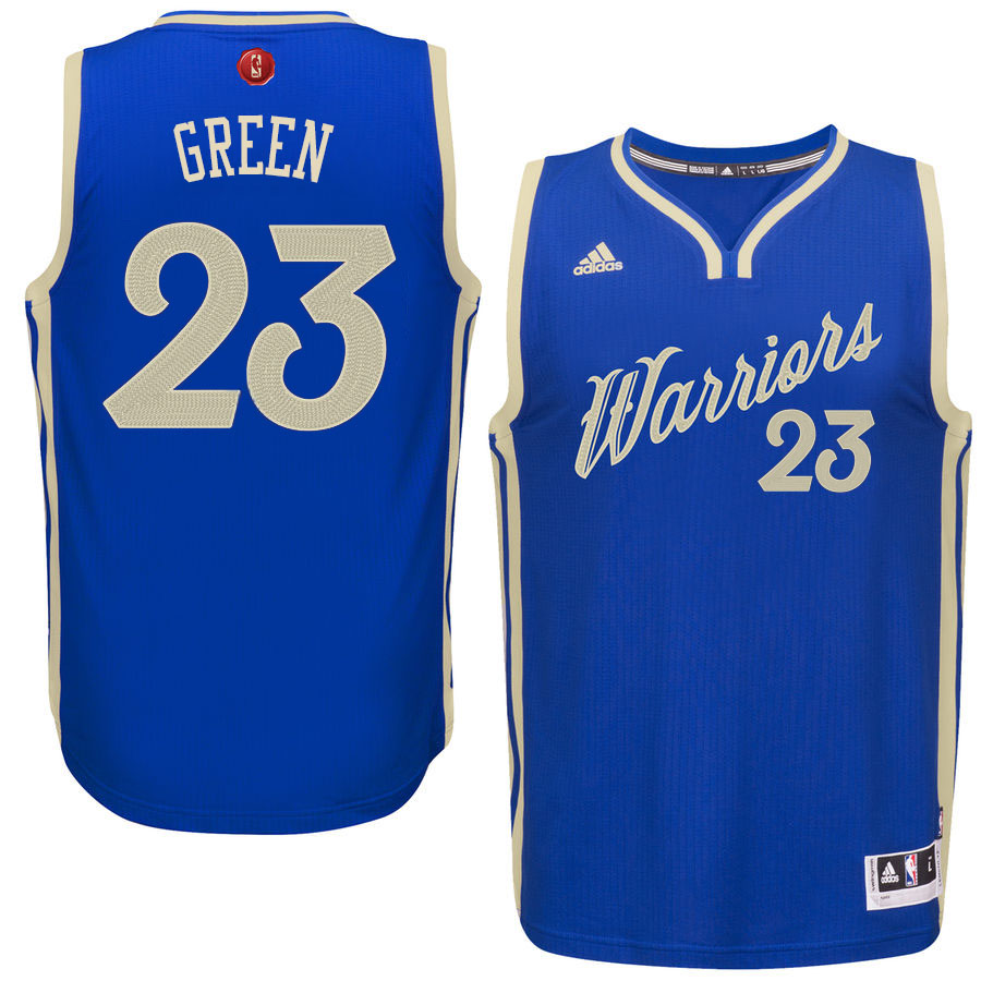 NBA 2015-16 Season Golden State Warriors #23 Draymond Green Christmas Blue Jersey NBA 2015-16 Season Golden State Warriors #23 Draymond Green Christmas Blue Jersey