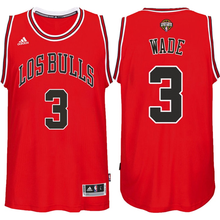 Dwyane Wade Chicago Bulls #3 Noches Enebea Road Red Swingman Jersey
