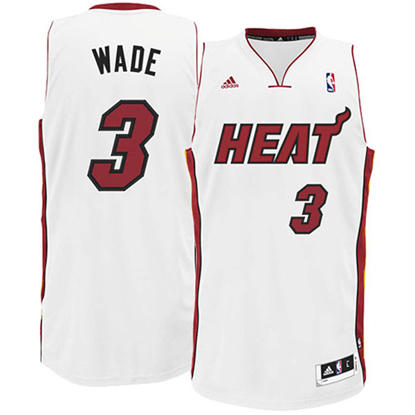Dwyane Wade Miami Heat #3 Revolution 30 Swingman White Jersey With 2023 NBA finals patch 
