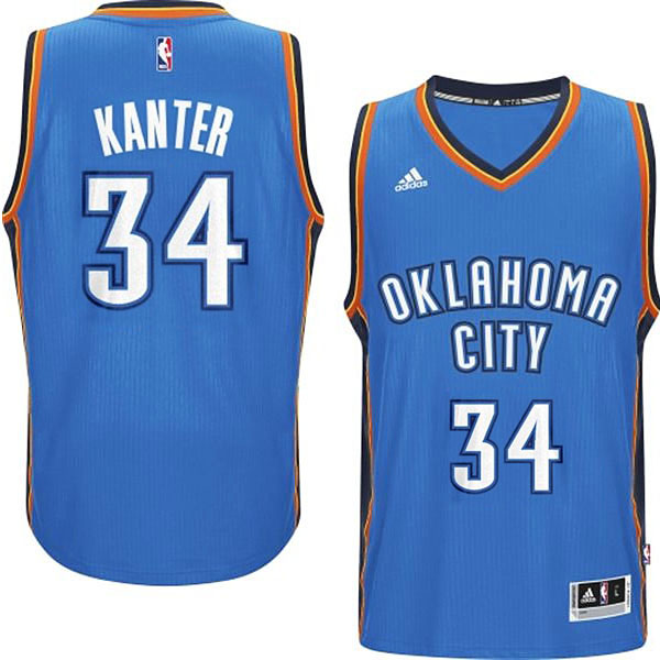Enes Kanter Oklahoma City Thunder #34 2014-15 New Swingman Road Blue Jersey