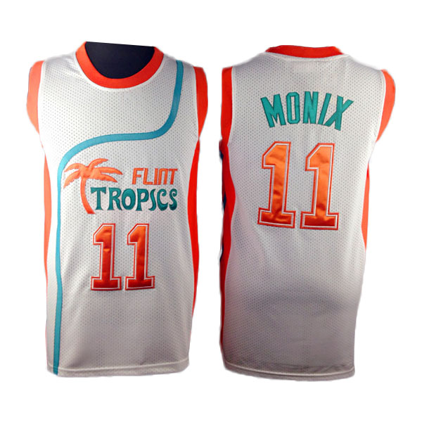 Flint Tropics #11 Ed Monix Semi Pro Movie White Basketball Jersey Flint Tropics #11 Ed Monix Semi Pro Movie White Basketball Jersey