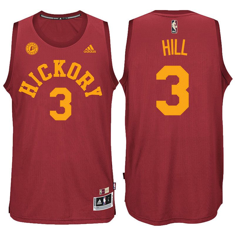 George Hill Indiana Pacers #3 Red Hickory Hardwood Classics Swingman Performance Jersey