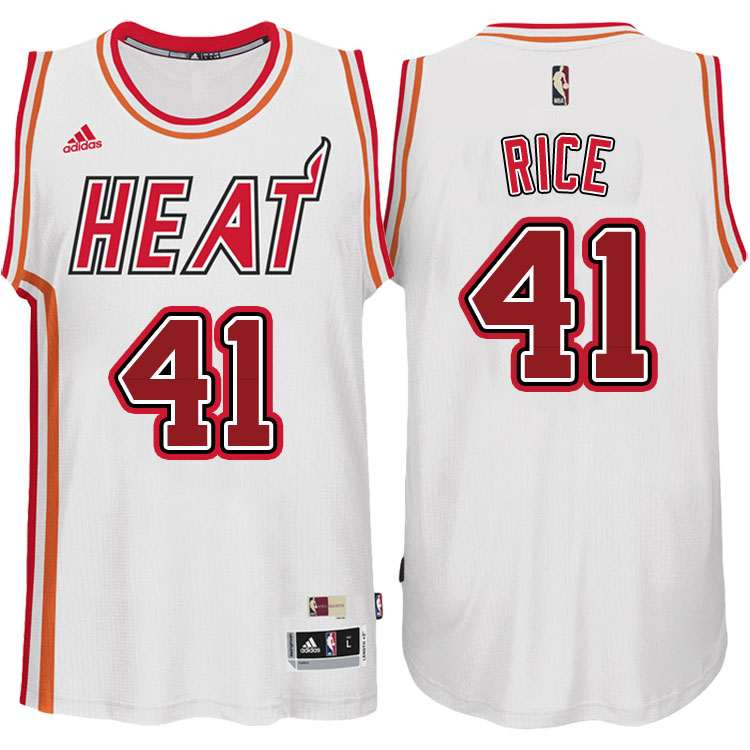 Glen Rice Miami Heat #41 White Hardwood Classic Swingman Jersey With 2023 NBA finals patch 