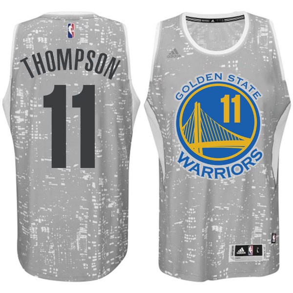Golden State Warriors #11 Klay Thompson City Lights Gray Swingman Jersey