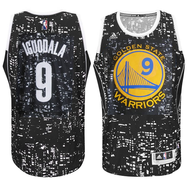 Golden State Warriors #9 Andre Iguodala City Lights Black Swingman Jersey