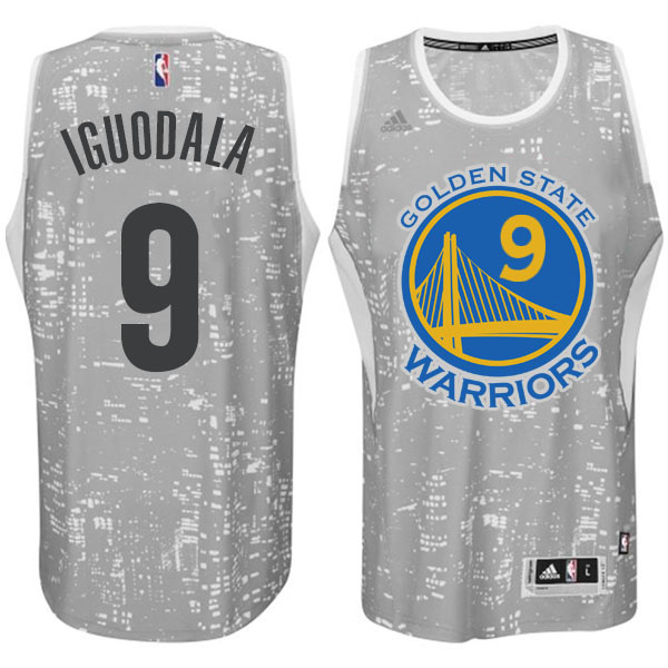 Golden State Warriors #9 Andre Iguodala City Lights Gray Swingman Jersey