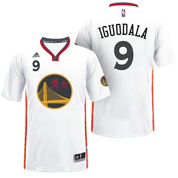 NBA Golden State Warriors #9 Andre Iguodala White 2017 Chinese New Year Swingman Jersey