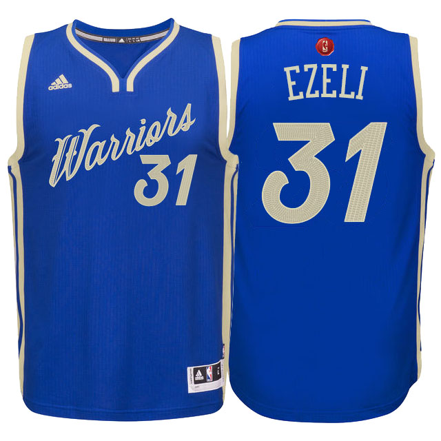 NBA 2015-16 Season Golden State Warriors #31 Festus Ezeli Christmas Blue Jersey NBA 2015-16 Season Golden State Warriors #31 Festus Ezeli Christmas Blue Jersey