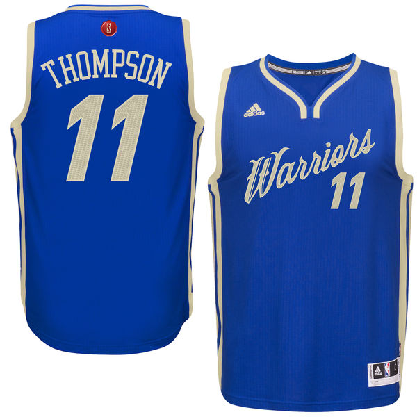 NBA 2015-16 Season Golden State Warriors #11 Klay Thompson Christmas Blue Jersey NBA 2015-16 Season Golden State Warriors #11 Klay Thompson Christmas Blue Jersey