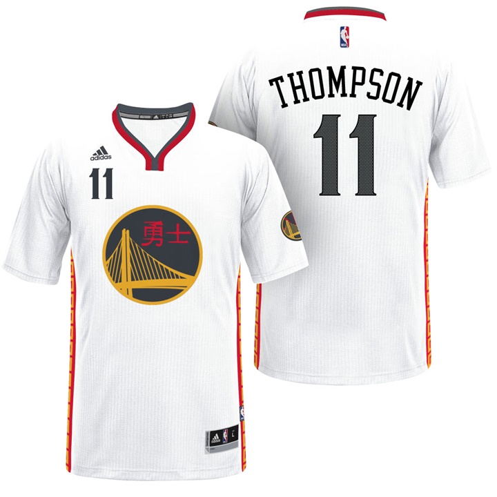 NBA Golden State Warriors #11 Klay Thompson White 2017 Chinese New Year Swingman Jersey