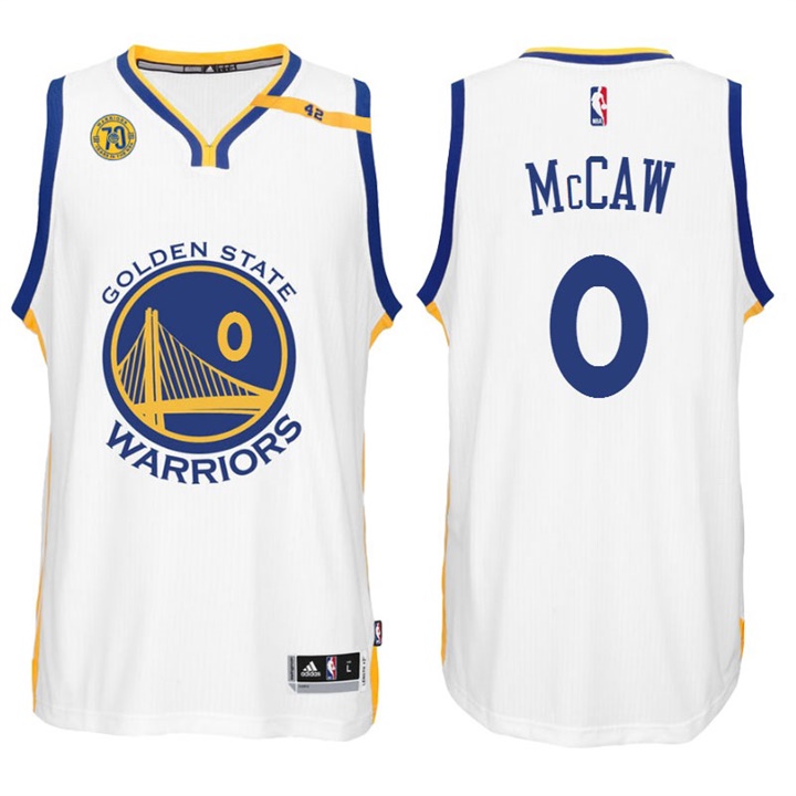 NBA Golden State Warriors #0 Patrick McCaw Home White 70th Anniversary 42 Patch Jersey NBA Golden State Warriors #0 Patrick McCaw Home White 70th Anniversary 42 Patch Jersey