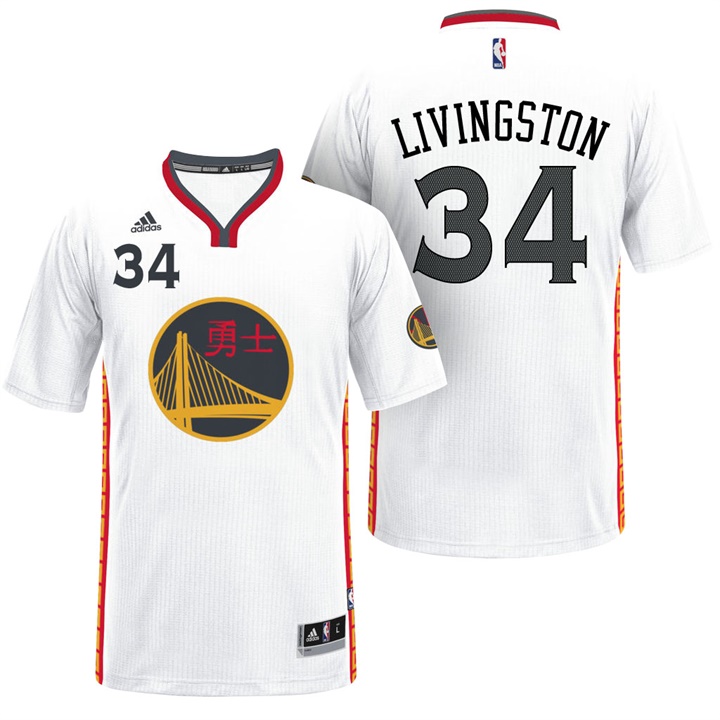 NBA Golden State Warriors #34 Shaun Livingston White 2017 Chinese New Year Swingman Jersey