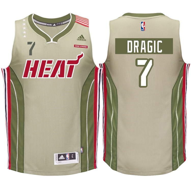 Goran Dragic Miami Heat #7 Khaki Home Strong New Swingman Jersey With 2023 NBA finals patch 