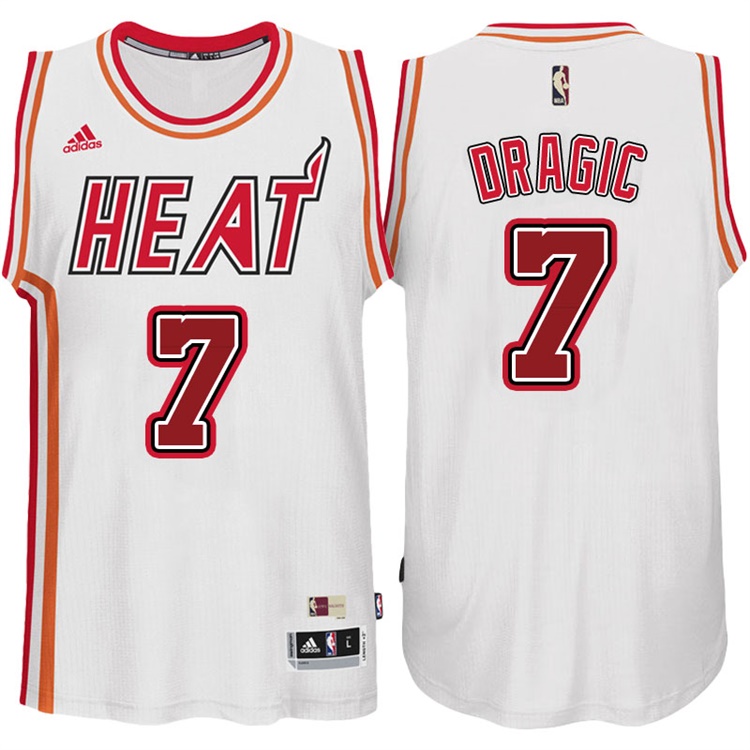 Goran Dragic Miami Heat #7 White Hardwood Classic Swingman Jersey With 2023 NBA finals patch 
